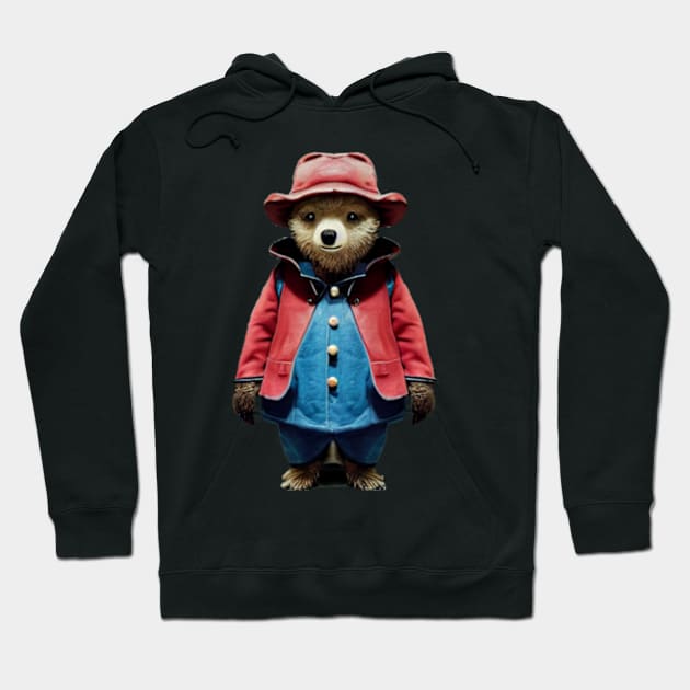 Paddington Bear in Red & Blue coat Hoodie by Kit'sEmporium